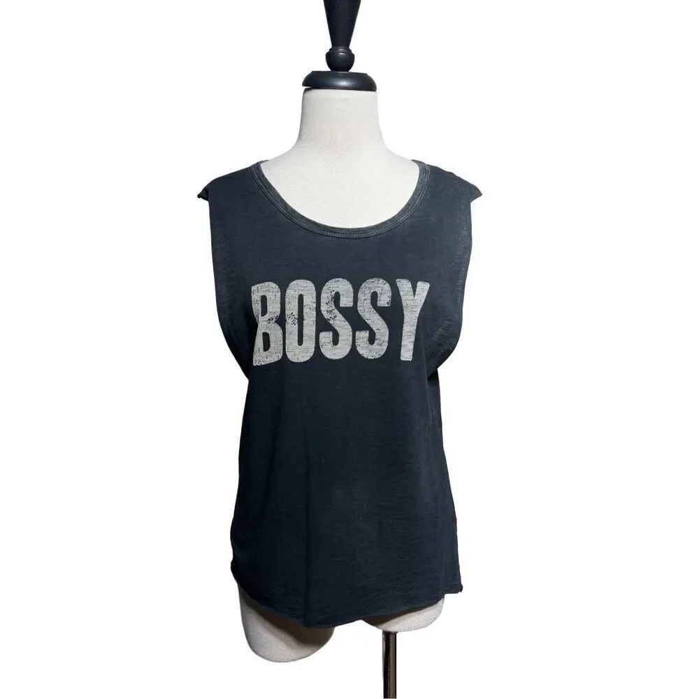 Tyler Jacobs Feel the Piece Sleeveless Burnout BOSSY Size Small